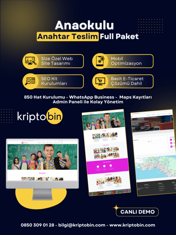 Anaokulu Dijital Dönüşüm – Anahtar Teslim Çözüm