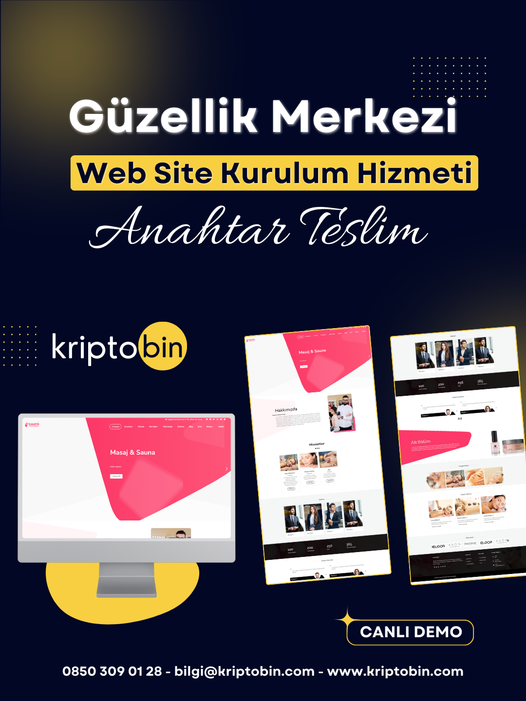 Güzellik Merkezi Web Site Tasarımı– Anahtar Teslim Çözüm