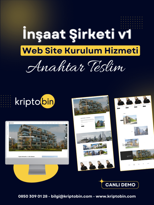 İnşaat v1 Web Site Tasarımı – Anahtar Teslim Çözüm