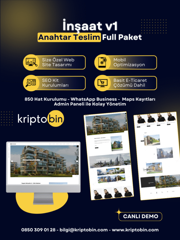 İnşaat Dijital Dönüşüm – Anahtar Teslim Çözüm