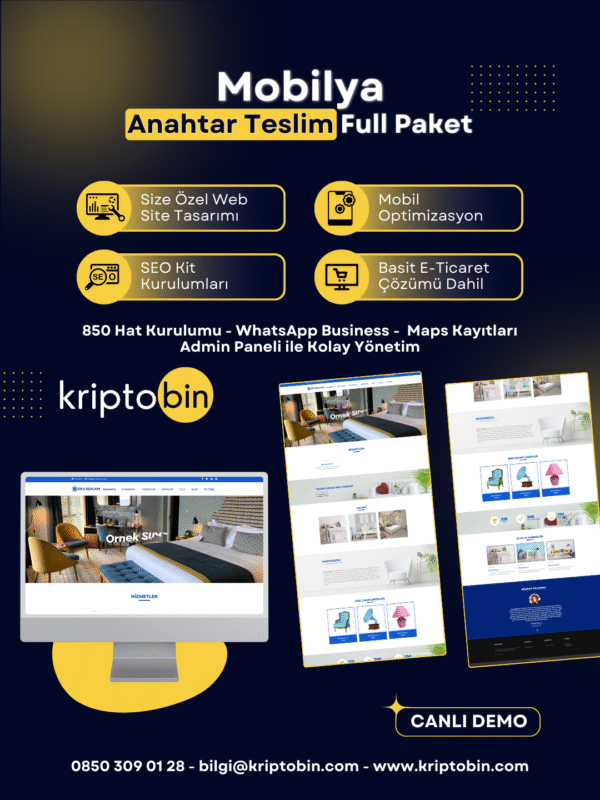 Mobilya Dijital Dönüşüm – Anahtar Teslim Çözüm