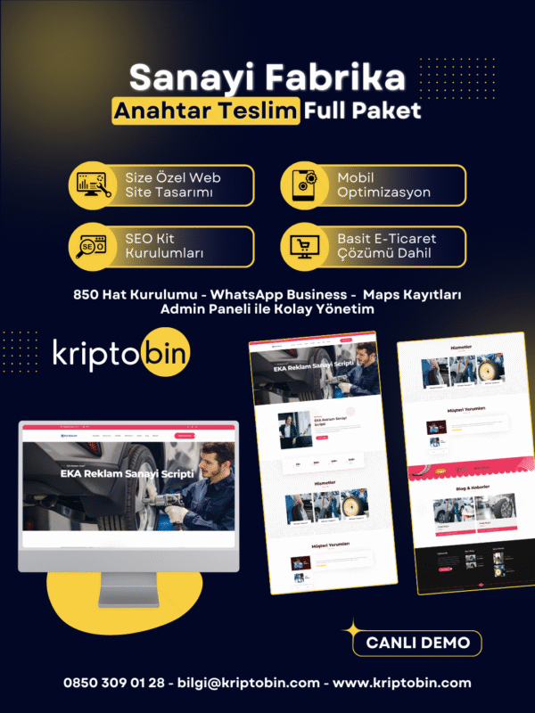 Sanayi Fabrika Dijital Dönüşüm – Anahtar Teslim Çözüm