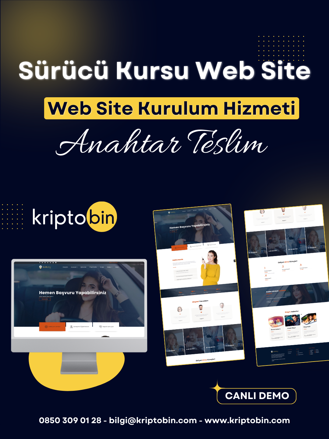 Sürücü Kursu Web Site Tasarımı – Anahtar Teslim Çözüm