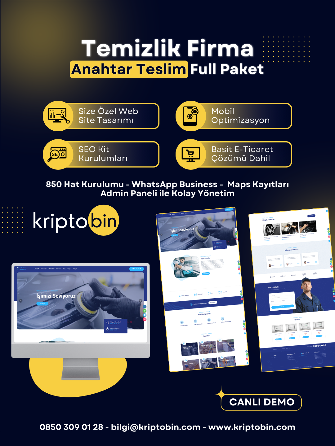 Temizlik Firma Dijital Dönüşüm – Anahtar Teslim Çözüm