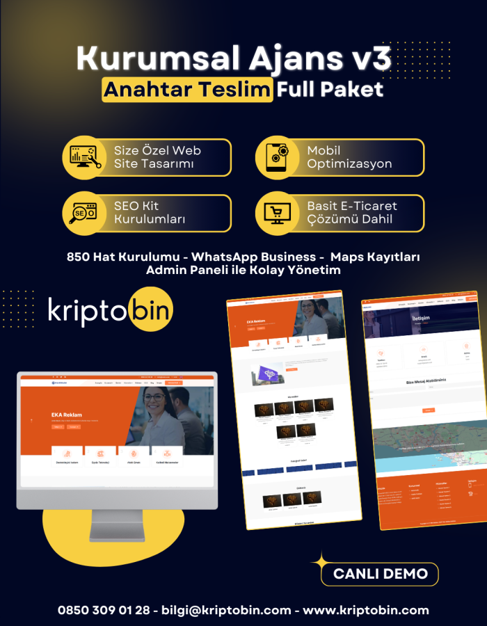 Ajans v3 Kurumsal Dijital Dönüşüm – Anahtar Teslim Çözüm