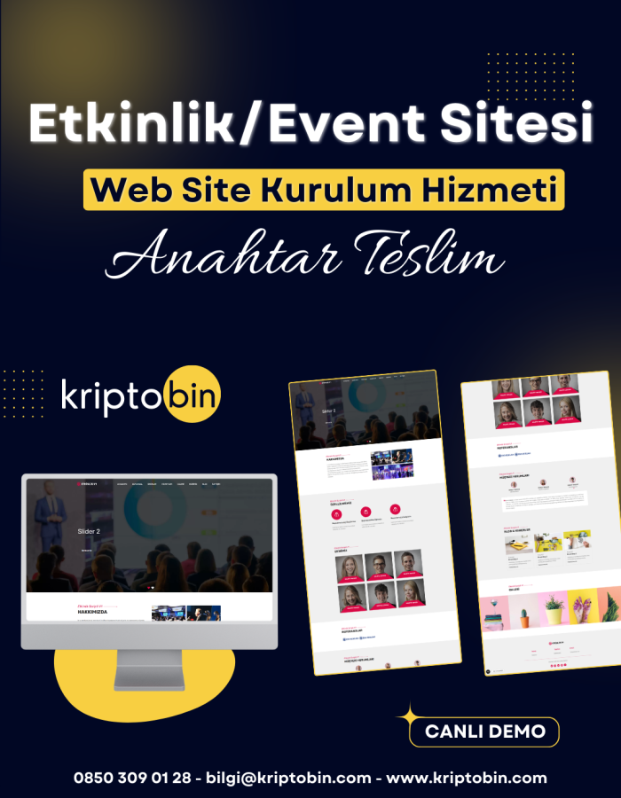 Etkinlik Event Dijital Dönüşüm Web Site Tasarımı – Anahtar Teslim Çözüm