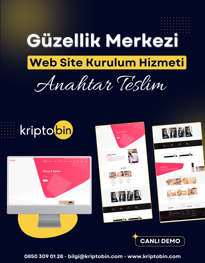 Güzellik Merkezi Web Site Tasarımı– Anahtar Teslim Çözüm