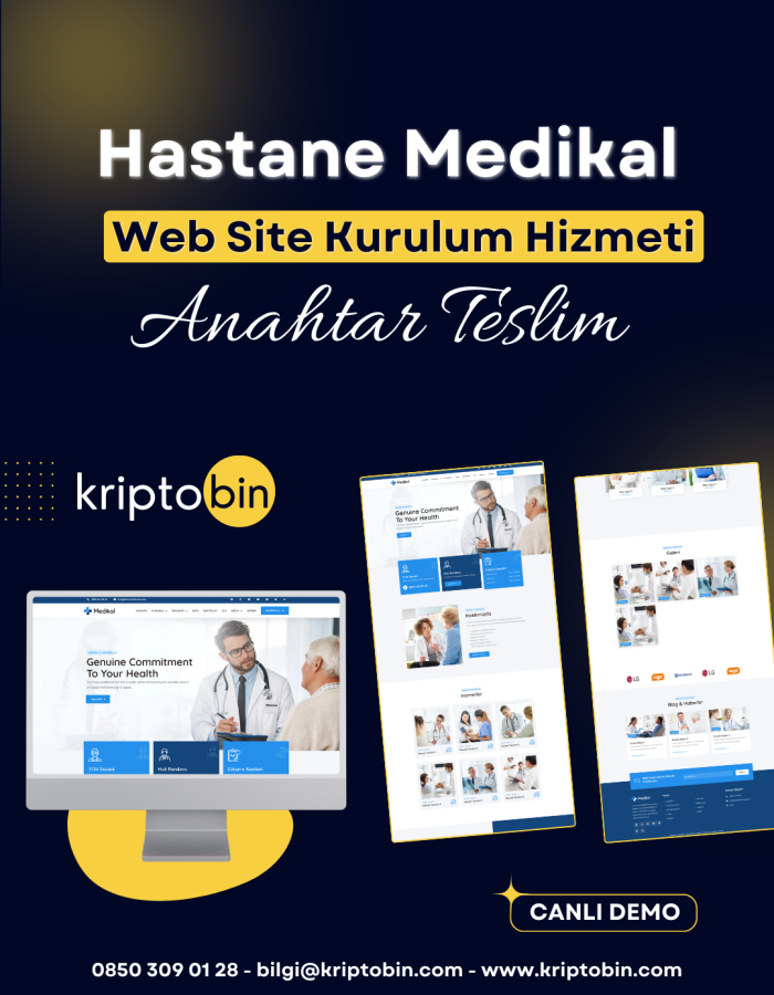 Hastane Medikal Merkezi Dijital Dönüşüm Web Site Tasarımı – Anahtar Teslim Çözüm