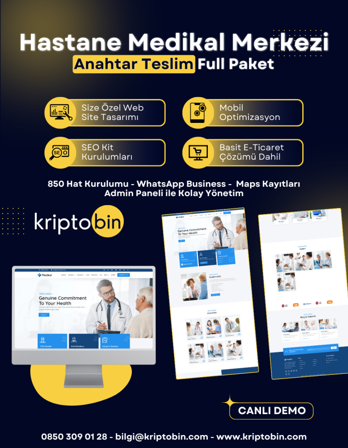 Hastane Medikal Merkezi Dijital Dönüşüm – Anahtar Teslim Çözüm