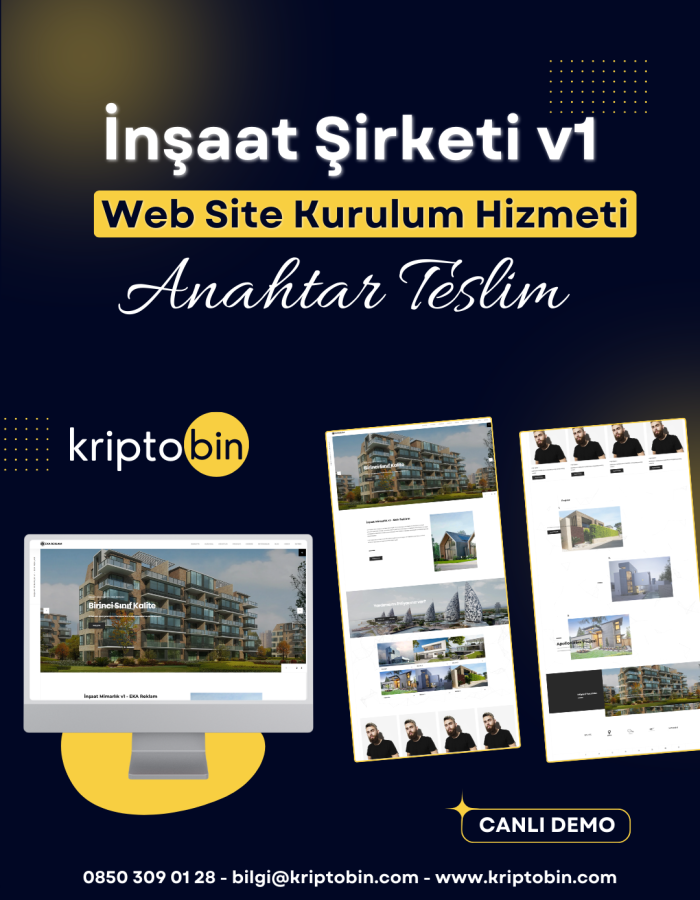 İnşaat v1 Web Site Tasarımı – Anahtar Teslim Çözüm