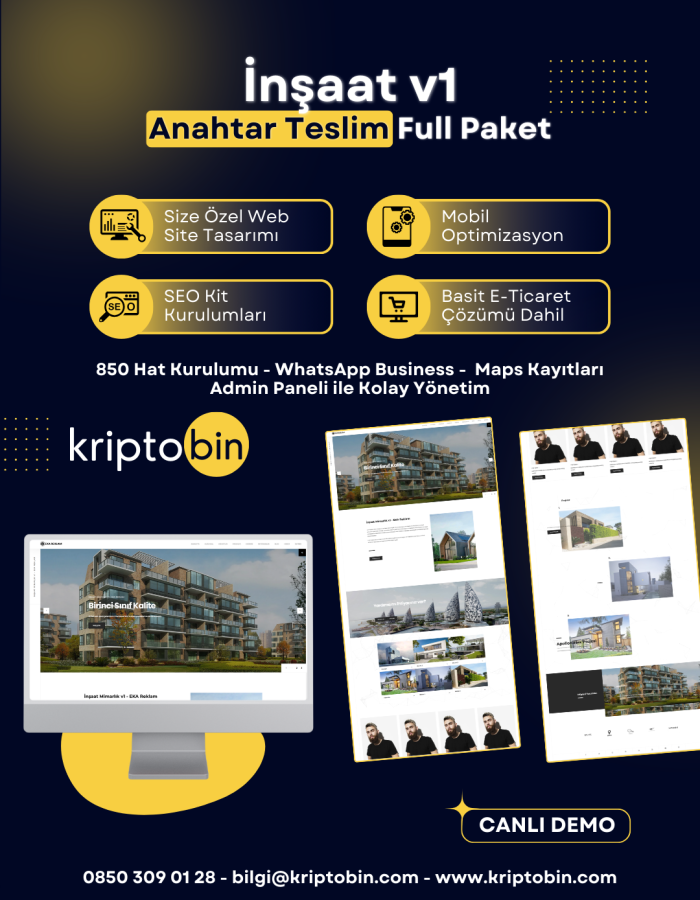 İnşaat Dijital Dönüşüm – Anahtar Teslim Çözüm