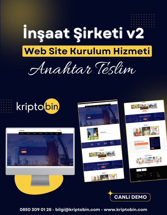 İnşaat v2 Web Site Tasarımı – Anahtar Teslim Çözüm