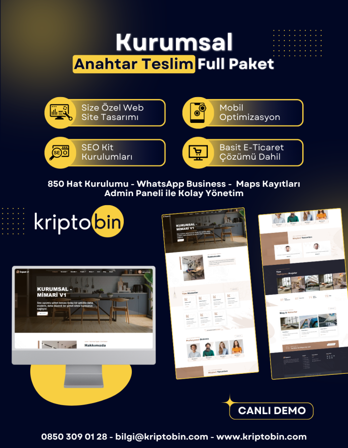 Kurumsal Dijital Dönüşüm – Anahtar Teslim Çözüm