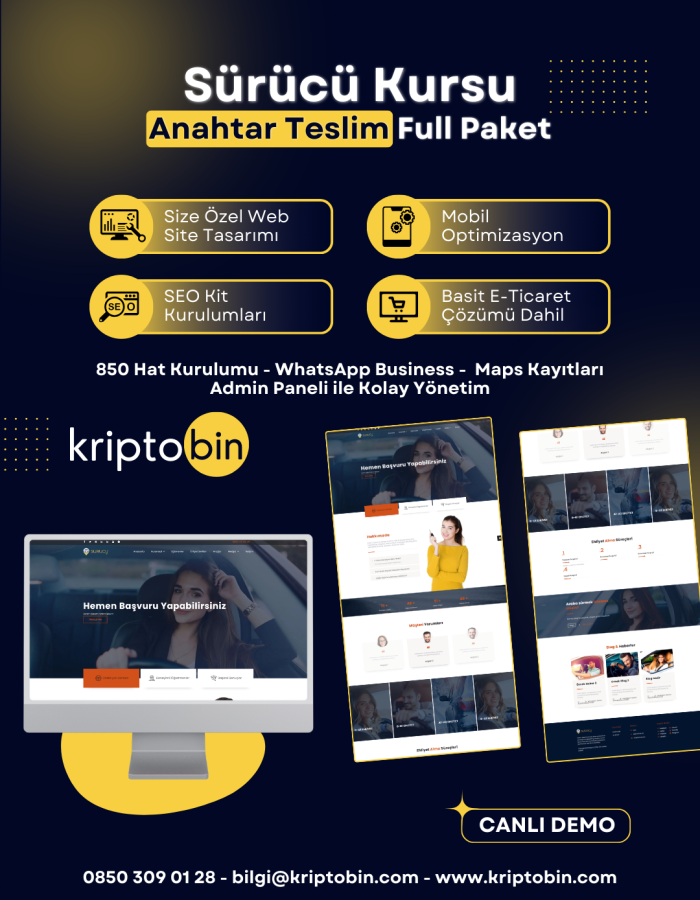 Sürücü Kursu Dijital Dönüşüm – Anahtar Teslim Çözüm